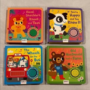 4 Kids Musical Books, "Sing Along With Me" Board Book Set -  Series by Bookoli